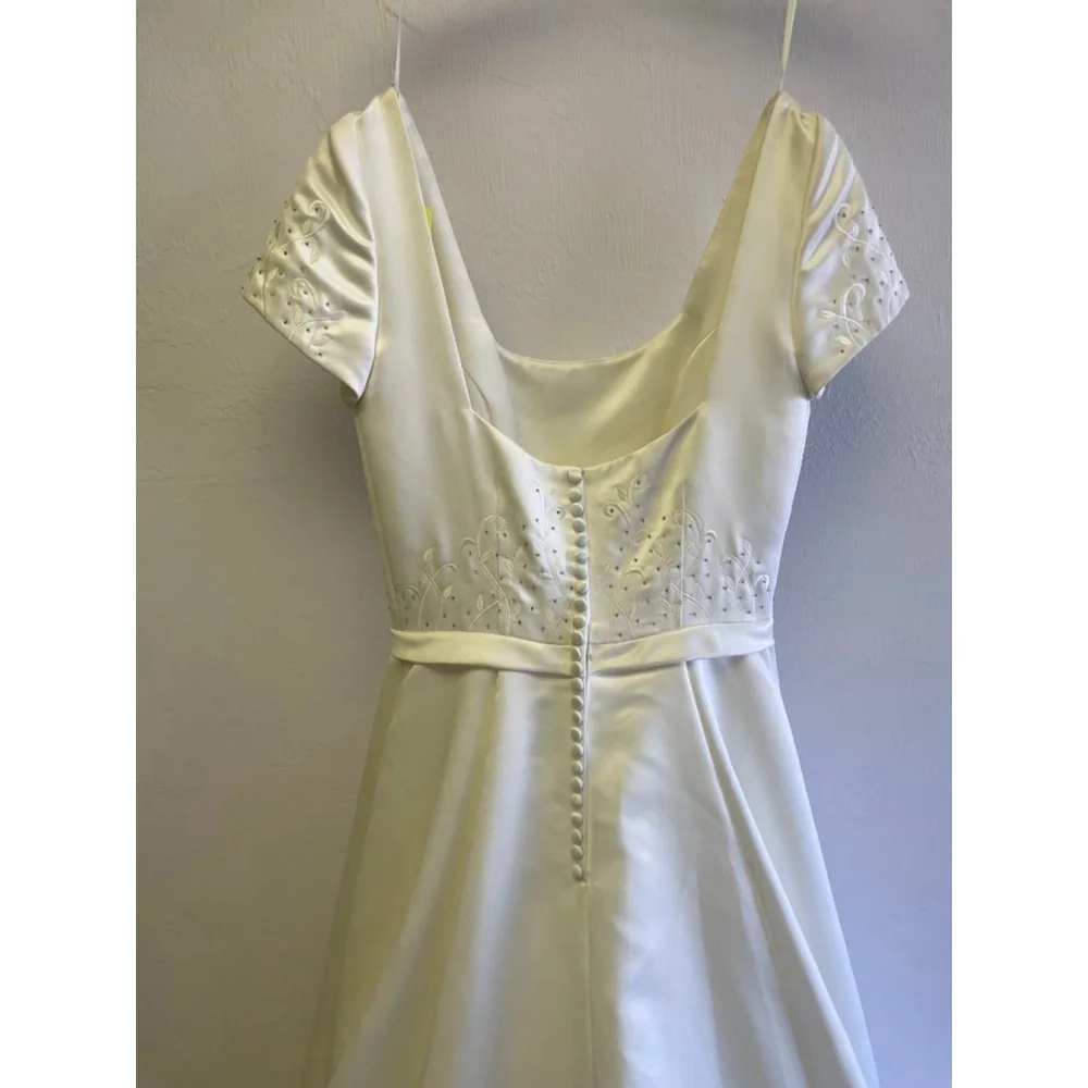 Women's Paloma Blanca Ivory Wedding Dress Size 10 - Picture 3 of 8